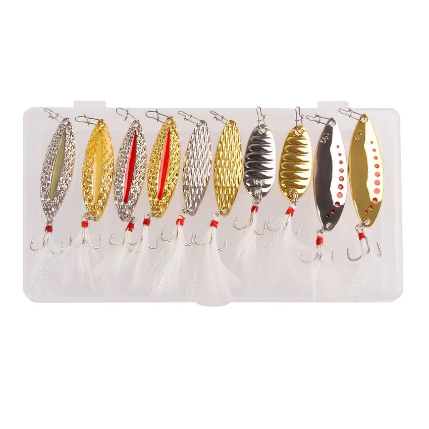 

10PCS Metal Jig Spoon Fishing Lure Set Hard Wobbler Kit Pike Spoon Bait Fishing Tackle Pesca Isca Artificial