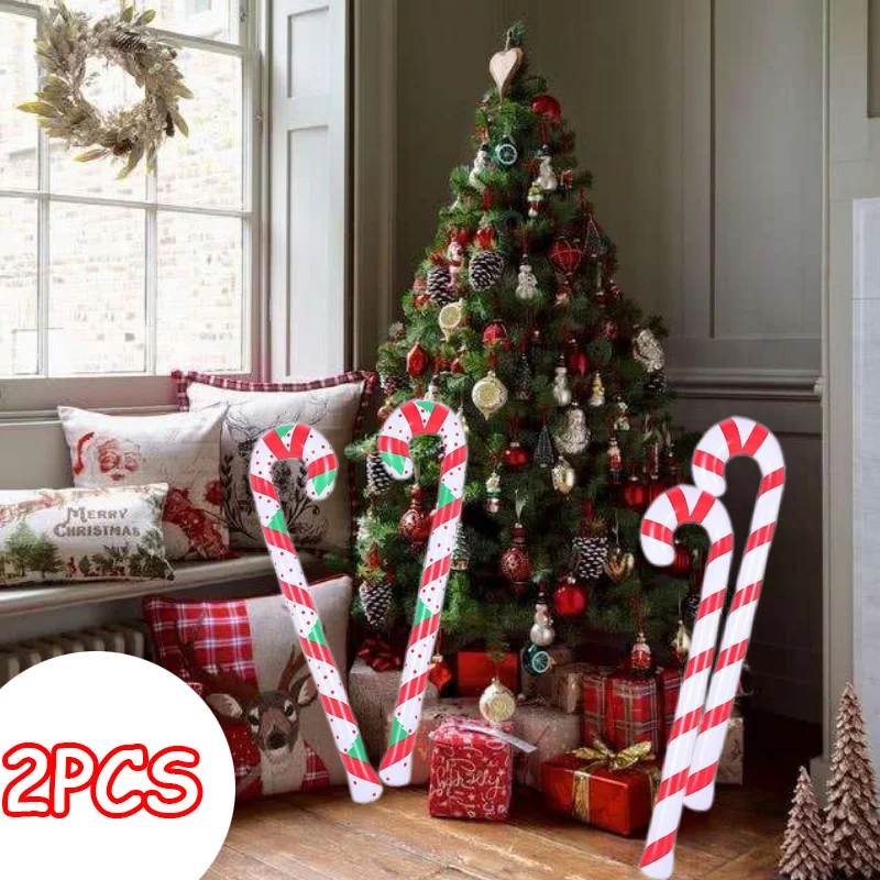 

90CM Christmas Inflatable Candy Cane Stick Balloons Merry Christmas Decorations For Home 2022 Xmas Navidad Gifts New Year 2023