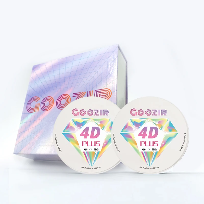 Goozir 4D Plus Multilayer Zirconia Blocks 43% -57% 8 Layer For Zirconia Disc Dental Materils for Lab CAD CAM CNC