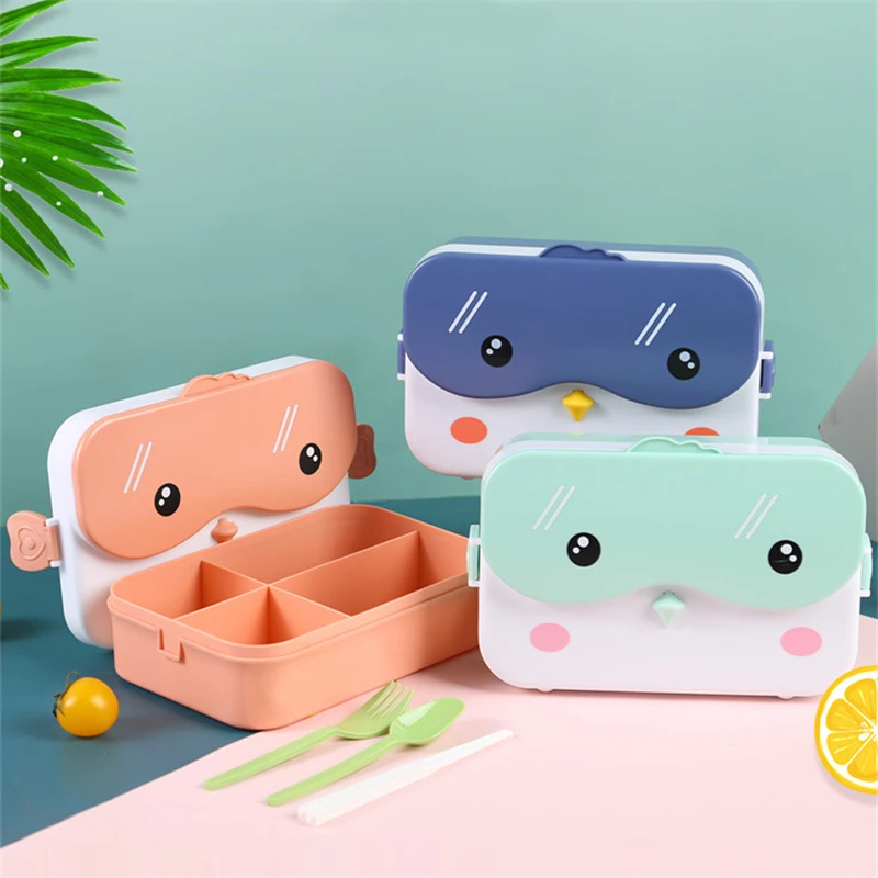 

Школьный Детский милый Ланч-бокс Bento Kawaii прямоугольный герметичный пластиковый Портативный Ланч-бокс с аниме для микроволновой печи детски...
