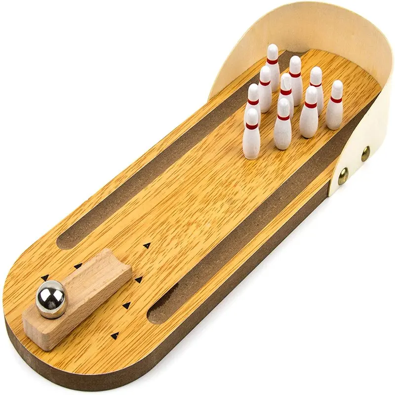 

Wooden Mini Bowling - Premium Material, Safe for Kids - Best Indoor Ages - Easy to Set up - Great Gift Idea