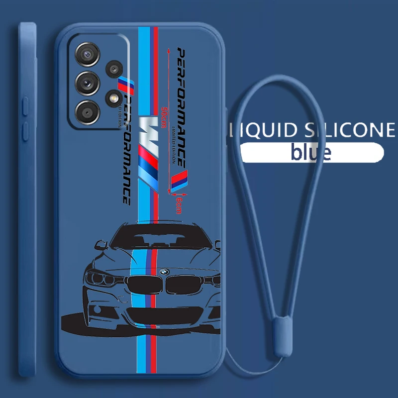 

Red Blue Bmw Car Sports For Samsung Galaxy A73 A54 A34 A53 A33 A52 A32 A22 A71 A51 A21S A03S 4G 5G Liquid Rope Phone Case Fundas