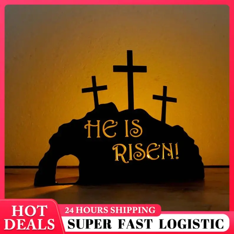 

Cross Figurines Decor Empty Tomb Decor Handcrafted Creative Cross Empty Tomb Decoration Easter Home Kitchen Table Decoration