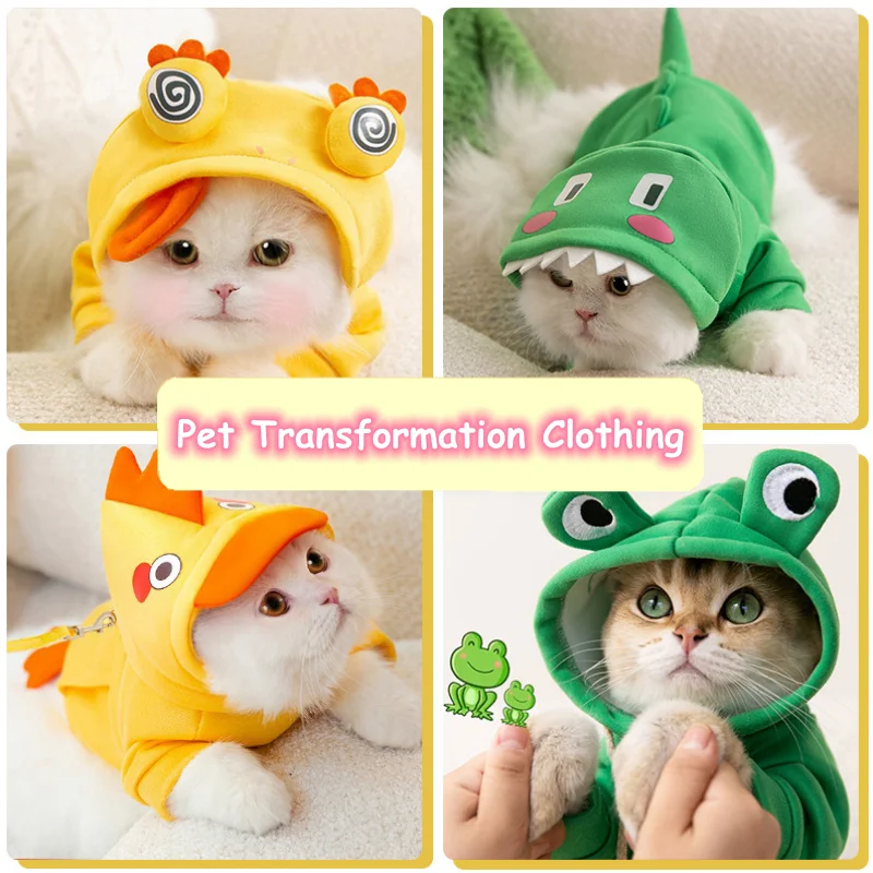 

2022New Dog Coats & Jackets Small Medium Sized Dog Autumn Winter Hooded Coat Lovely Wind 3D Costumes Pet Transformation Clothing
