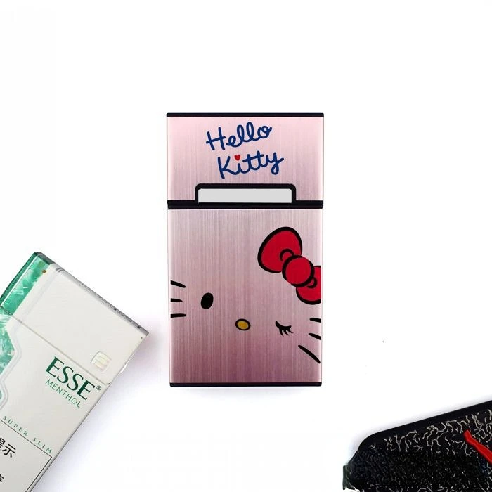 

Kawaii Hello Kitty аниме серия сигарет чехол мультфильм персональные животные алюминиевый сплав портативный мешок для 20 необработанных сигарет