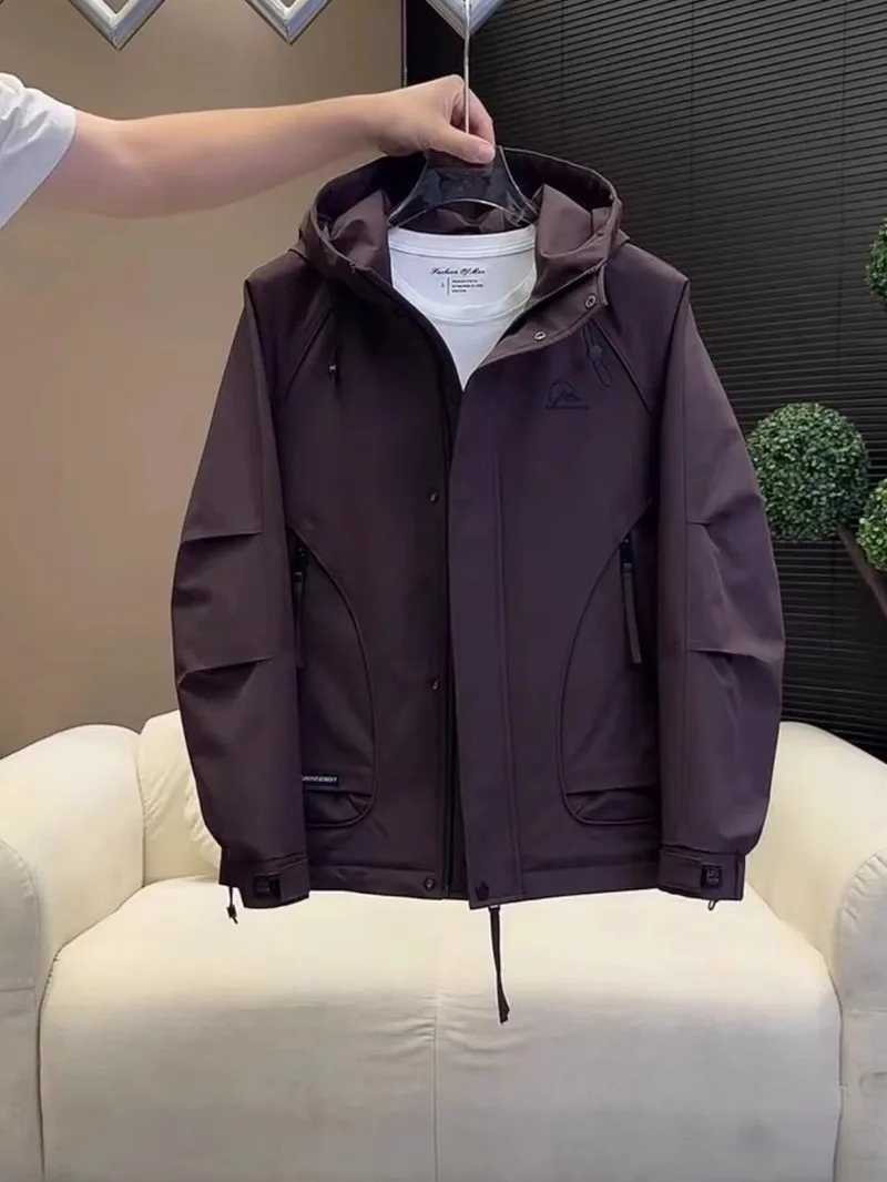 Autumn and Winter 2024 New Men's All-Match Hood Two Cotton Jacket Loose Cotton-padded jacket Top Simple Slish