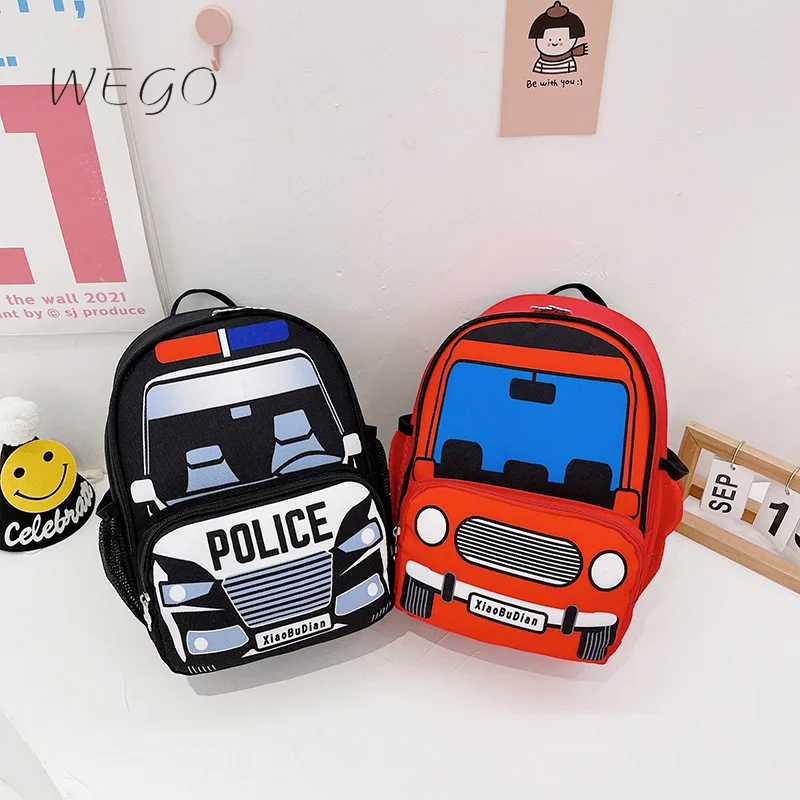 

Children's School Bags Fashion Small Police Car Schoolbag Boys and Girls Korean Fashion Kindergarten Snack Backpack