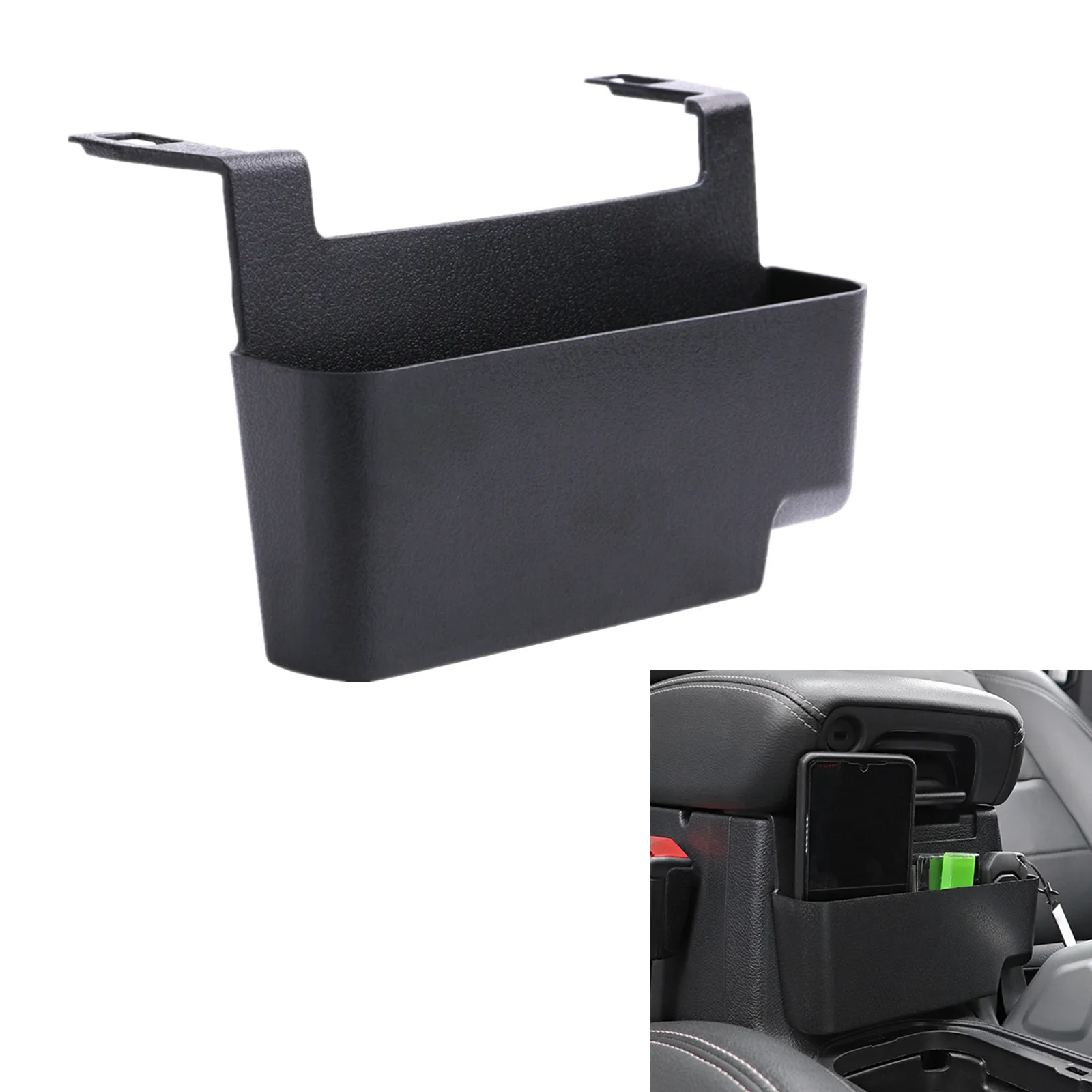

For 2011-2018 Jeep Wrangler JK JKU Armrest Hanging Basket Black Plastic Front Center Console Storage Box
