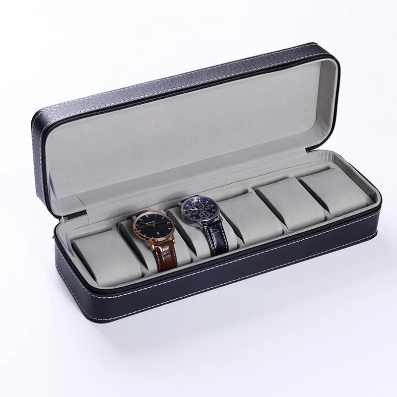 Watch Bag Portable Travel Zipper PU Leather Storage Case Jewelry Storage Display Box the Best Watch Storage Box for Home