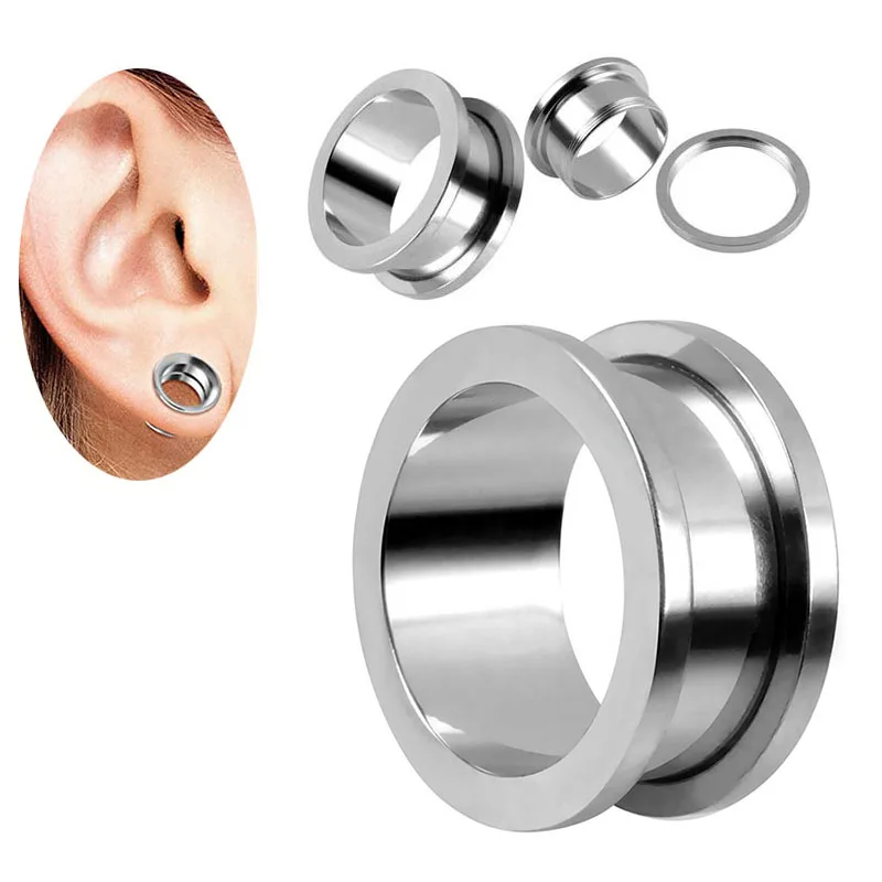 

2PCS G23 Titanium Ear Flesh Plug Ear Gauges Tunnel Expanders Double Flared Ear Plugs Flexible Helix Piercing Jewelry 12MM-25MM