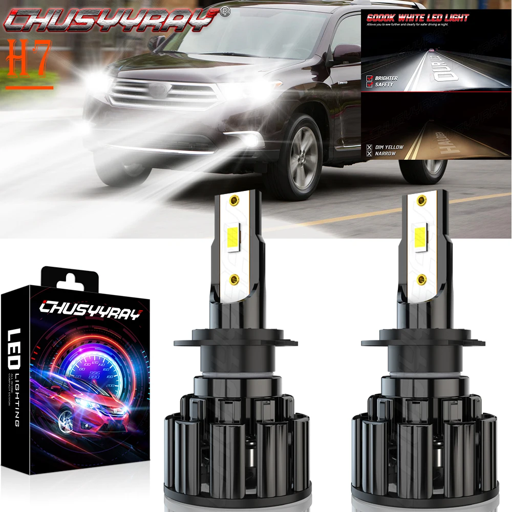 

CHUSYYRAY H7 48W 12000LM Led Headlight Lamp For Car CSP Chip H7 Minisize Easy To Install Super High Bright Bulbs
