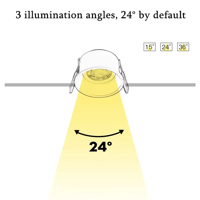 Регулируемый угол Глубокий антибликовый светодиодный светильник COB