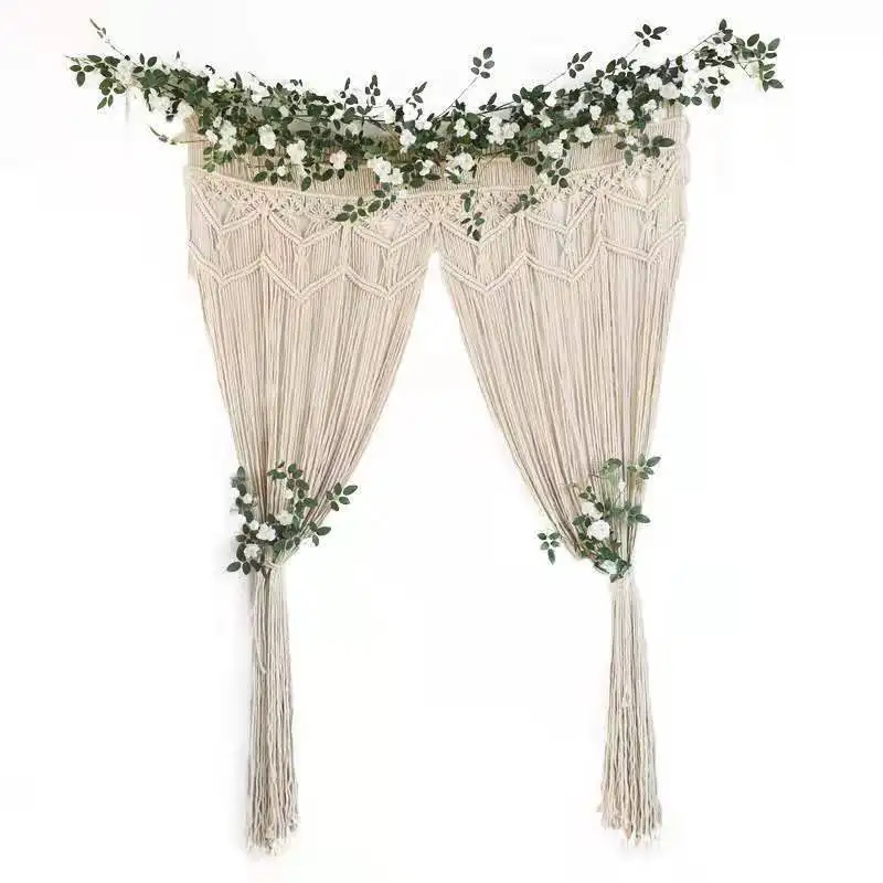 

Gallery Large Woven Backdrop Curtain Macrame Wall Hanging Tapestry Handmade Cotton Blend Door Bedroom Living Room Art Wedding