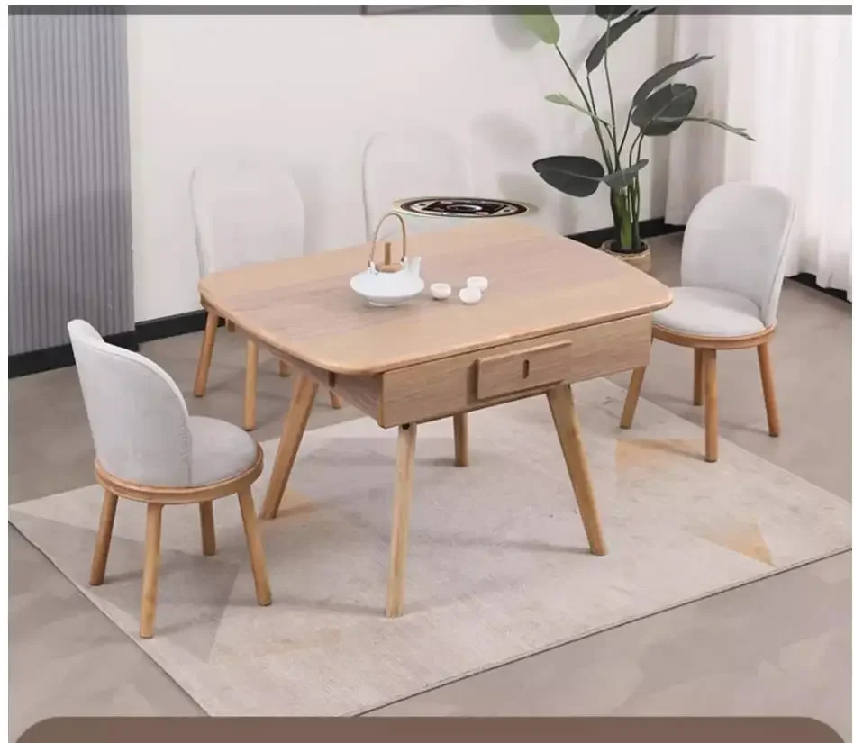 Современный деревянный обеденный стол с электроприводом ящик для хранения