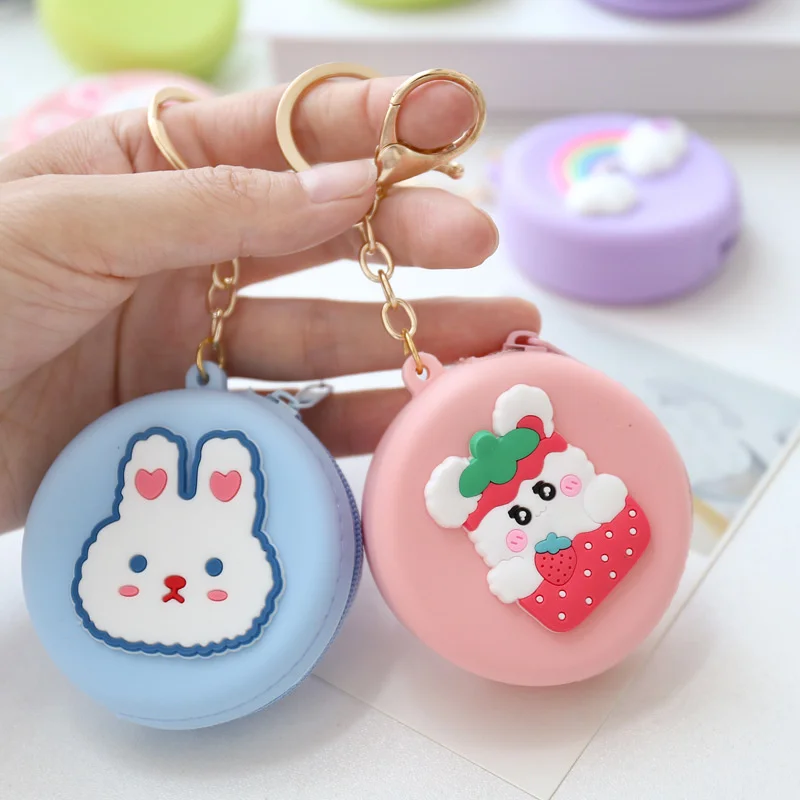 

Симпатичный круглый силиконовый кошелек Kawaii, женский маленький кошелек, кошелек для девочек, клатч для монет и ключей, сумка для гарнитуры, ...