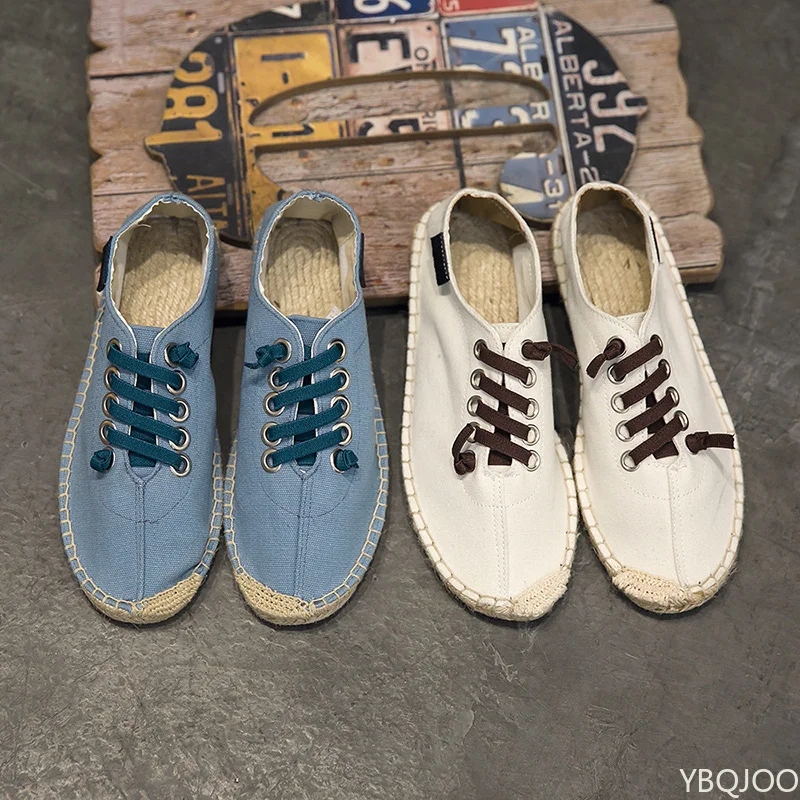 

2023 Shoes New Men Hemp Fisherman Breathable Espadrilles Flats Solid Moccasins Casual Shoes Men Zapatos De Hombre