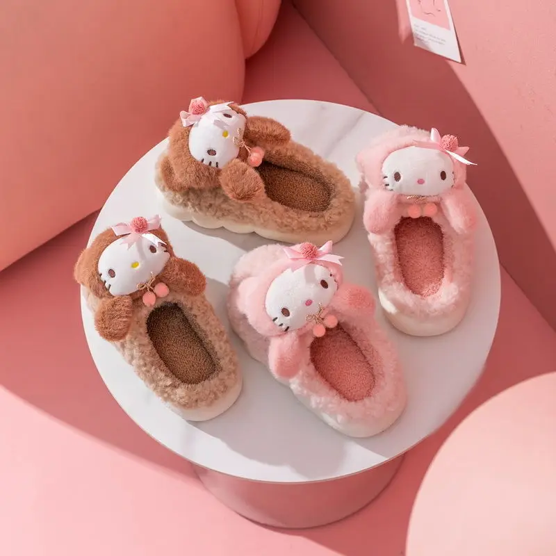 

Kawaii Sanrioed Hellokittyed My Melody осень и зима новые детские симпатичные Мультяшные хлопковые тапочки