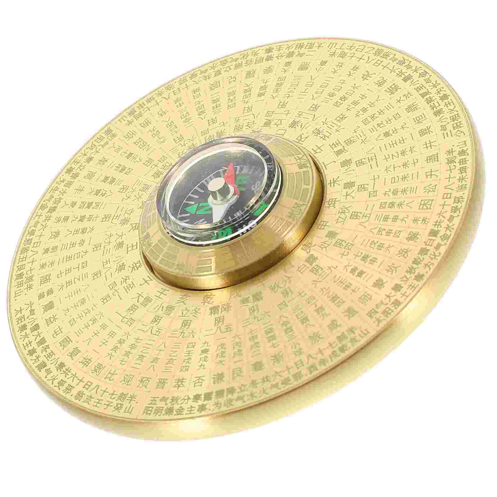 

Home Decor Taoist Compass Vintage Chinese Small Traditional Brass Ancient Retro