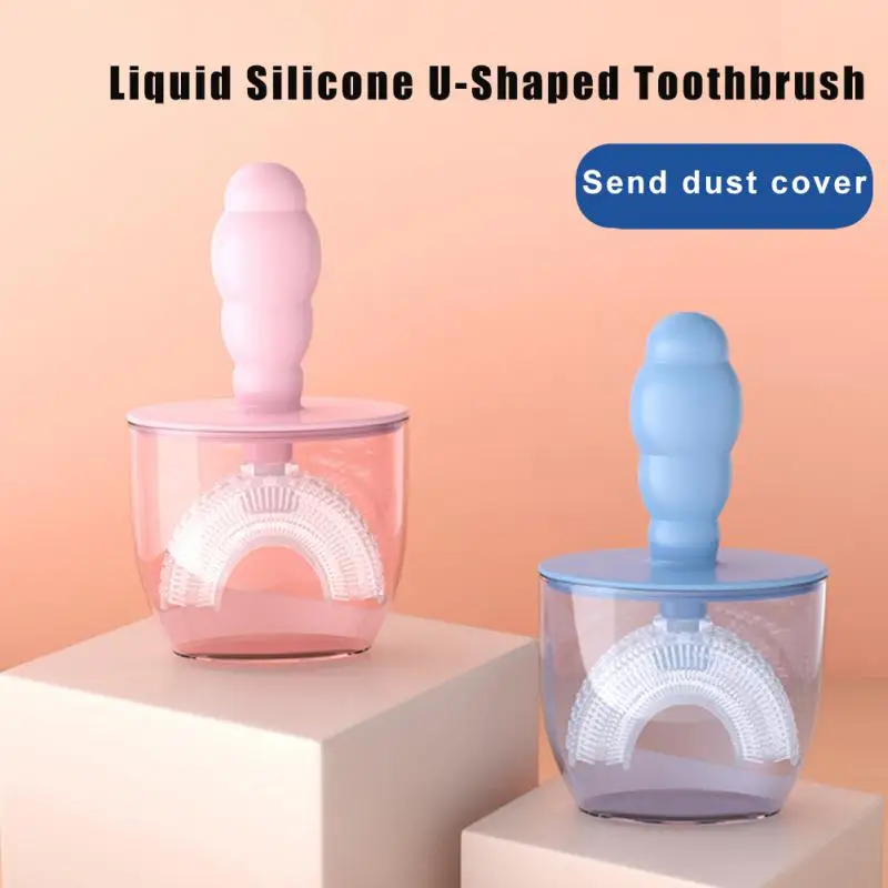 

Baby U-shaped Toothbrush 2-12 Years Old Child Kids Teeth Oral Care Cleaning Tool 360 Degree Soft Silicone Teethers Brush