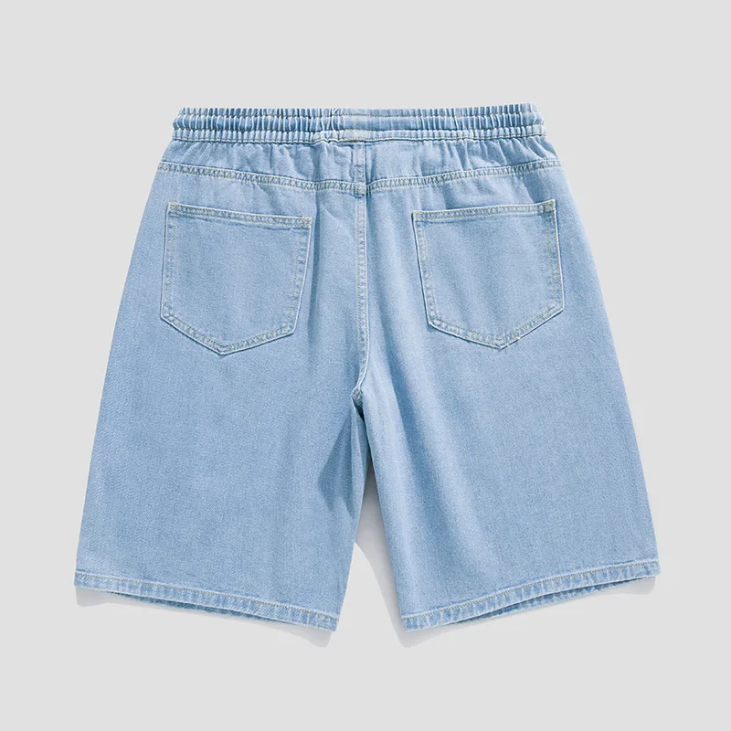 Джинсовые шорты мужские с широкими штанинами модные повседневные мешковатые