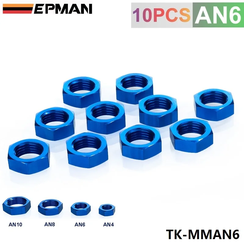 

6AN AN6 AN-6 9/16"-18 BULKHEAD BLUE ALUMINUM FINISH NUT SEAL LOCKING FITTING TK-MMAN6
