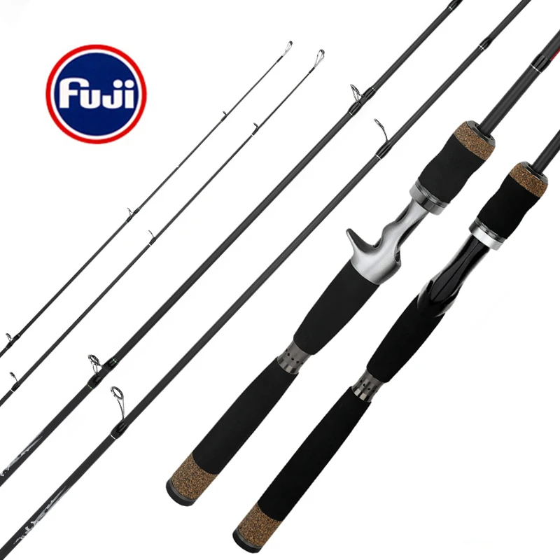 

Fuji Fishing Rods Carbon Fiber Spinning/casting Lure Pole 1.8m/2.1m/2.4m/2.7m 3-section Portable Travel Fast Bass Fishing Rod