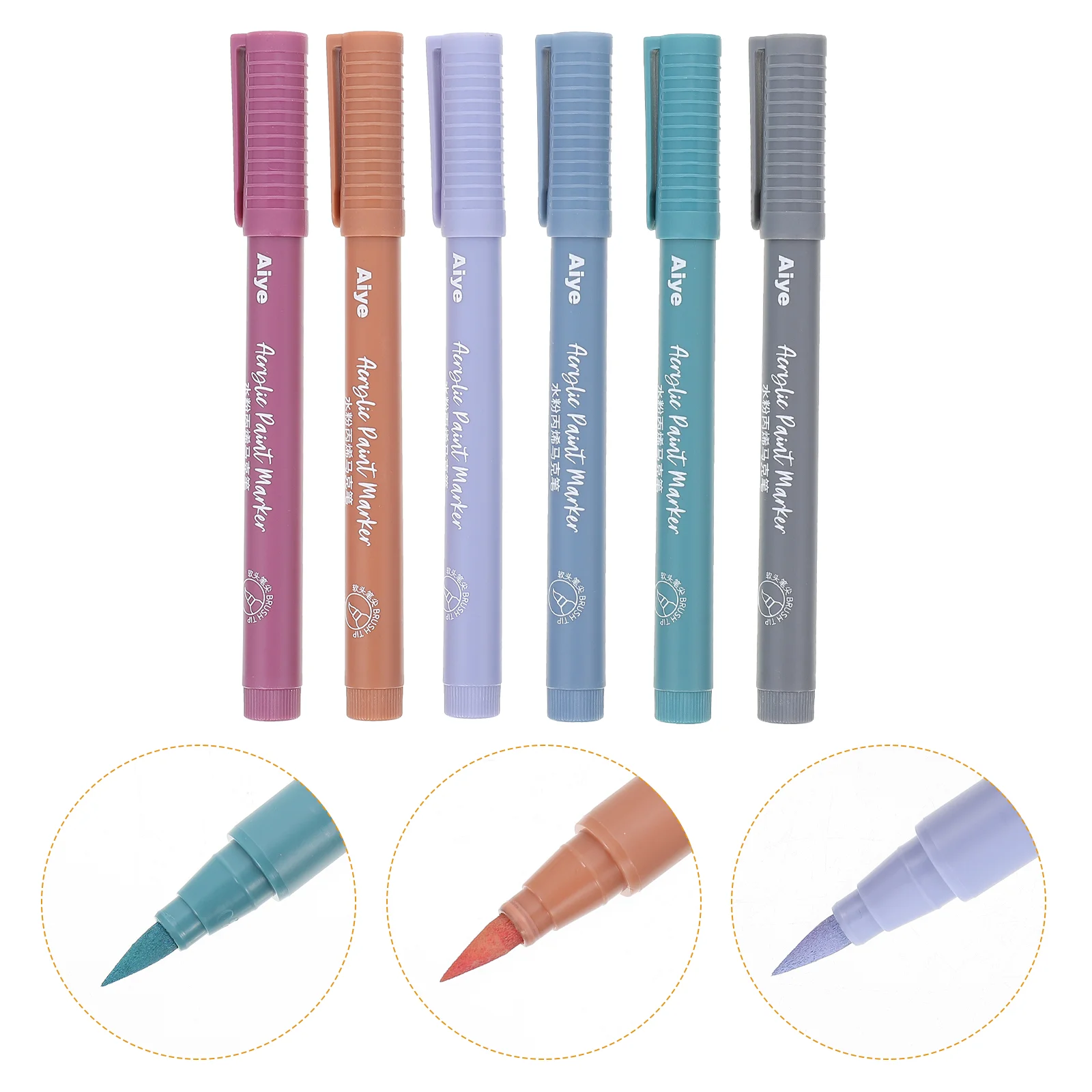 

6pcs Paint Markers Acrylic Paint Pens Drawing Art Supplies Painting Marker Pen for Doodling Writing