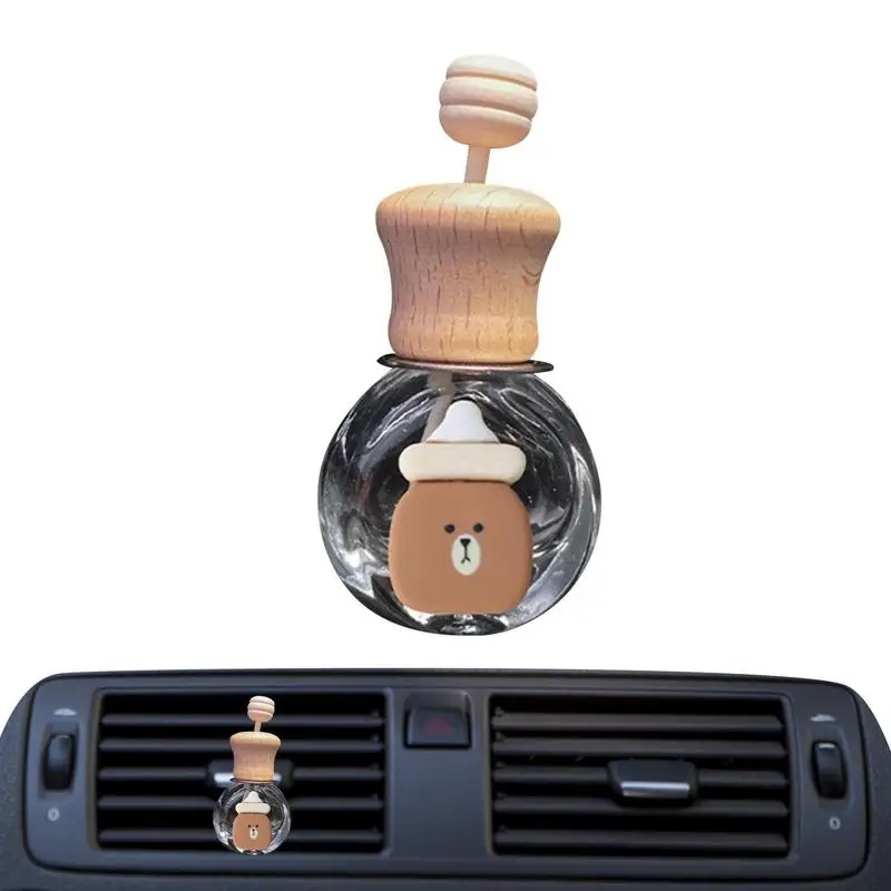 

Car Fragrance Empty Glass Bottle Cartoon Air Freshener Bottle Perfume Clip Air Vent Outlet Aromatherapy Essential Oils Diffuser