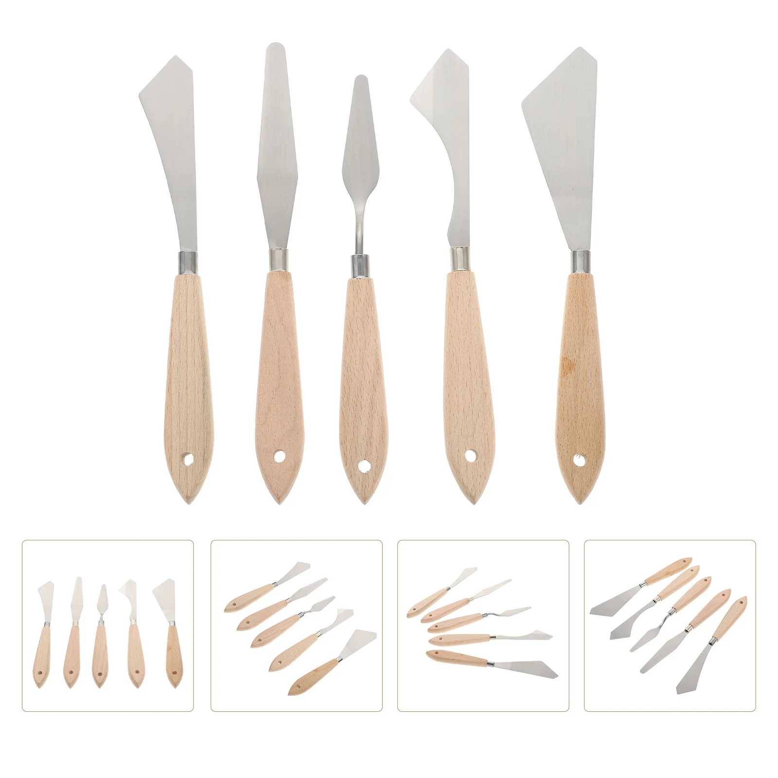 

Stainless Steel Paint Scraper Shaped Oil Painting Knife Metal Spatula Tools