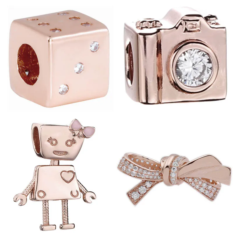 

Оригинальные розы, большой размер, фотокамера, Бэлла, бот, Счастливые кости, очаровательные ювелирные изделия, подходят для женского брасле...