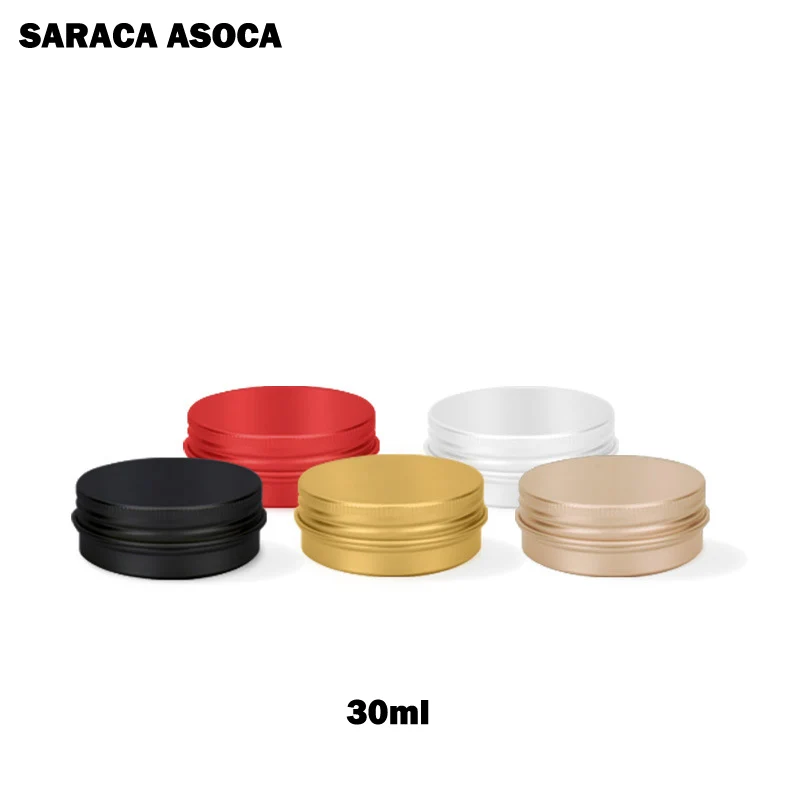 Многоразовые алюминиевые банки SARACA ASOCA 30 мл золотисто-черные 100 шт