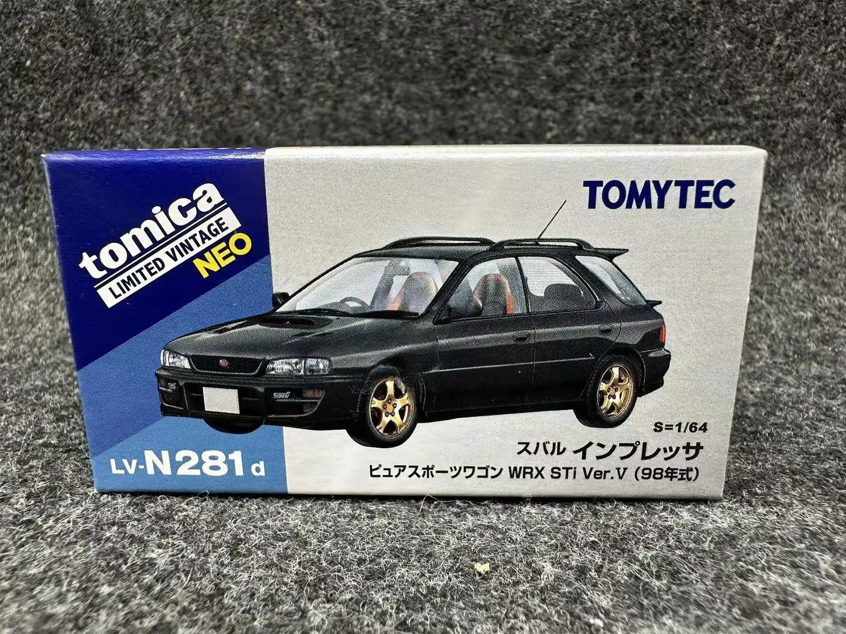 Коллекционная модель автомобиля Tomytec Tomica TLV 2403 LV-N281d WRX STI из черного литого сплава