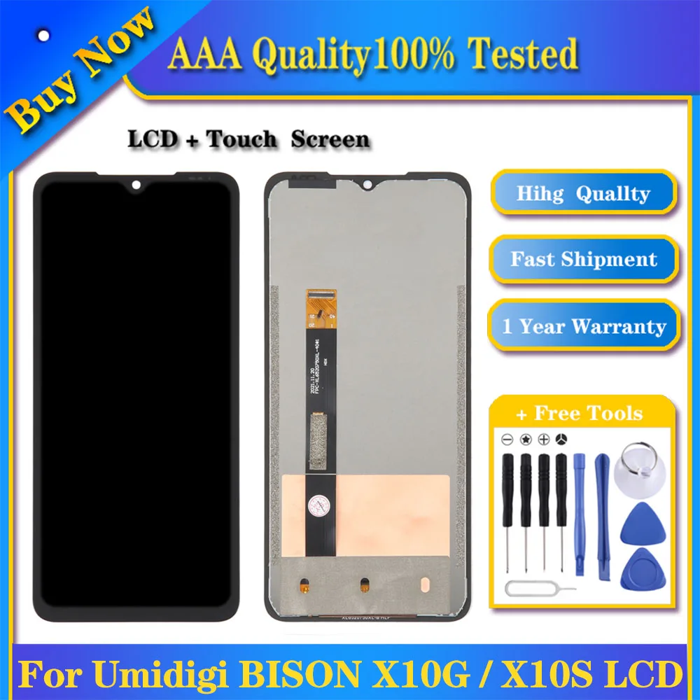 

100% Tested LCD Screen Touch Panel for Umidigi BISON X10G / X10S Display Digitizer Full Assembly Replacement Phone