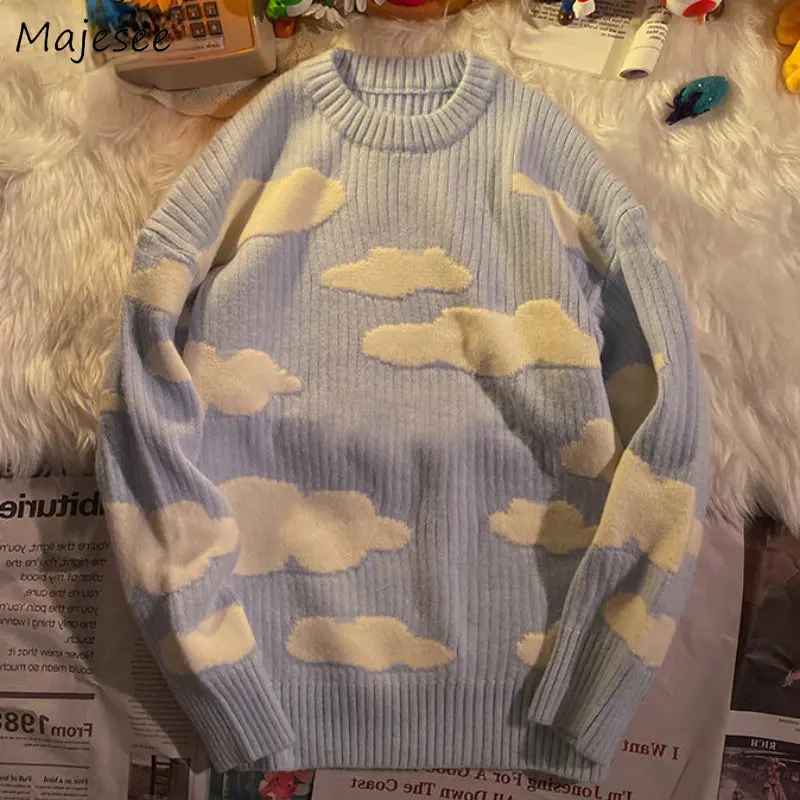 

Пуловеры для мужчин, корейский Стильный уличный свитер в стиле преппи для колледжа унисекс, Зимний дизайнерский Ретро японский модный вязаный Повседневный свитер Crewnwck