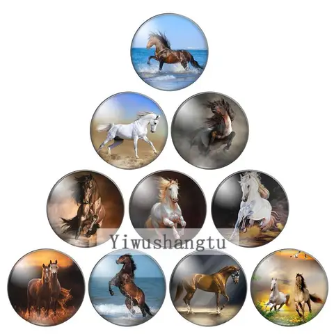Кабошоны стеклянные животные лошади 8 мм/10 мм/12 мм