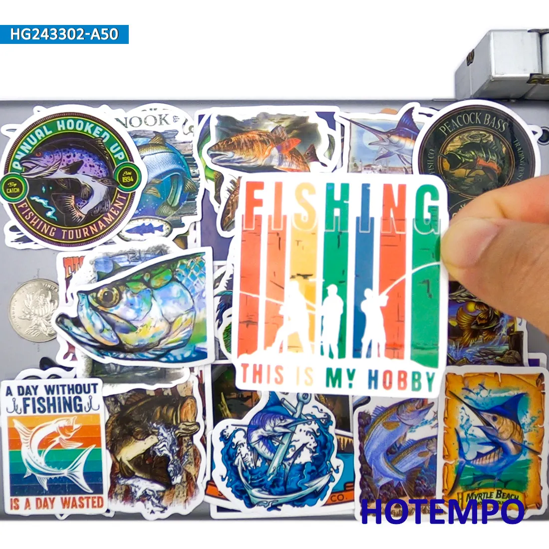 Наклейки для морской рыбалки Стиль рыбака забавный узор прогулка на природе Для