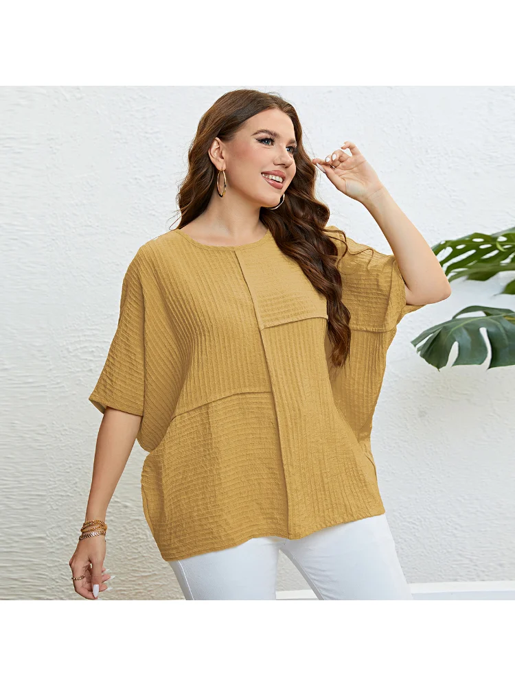 Solid color coat plus size stitching plus size women clothing  t-shirts blusas roupas femininas