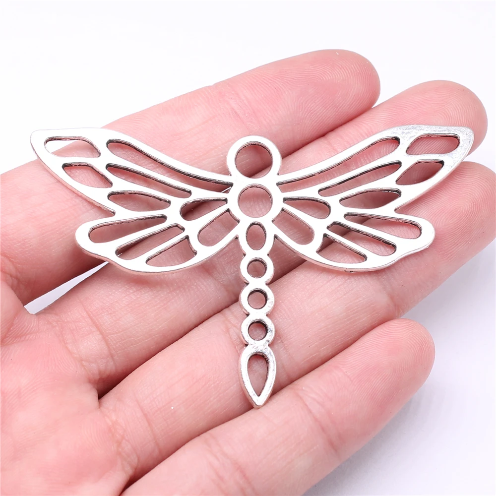 

30pcs Charms Wholesale 74x45mm Dragonfly Charms Wholesale DIY Jewelry Findings Antique Silver Color Alloy Charms