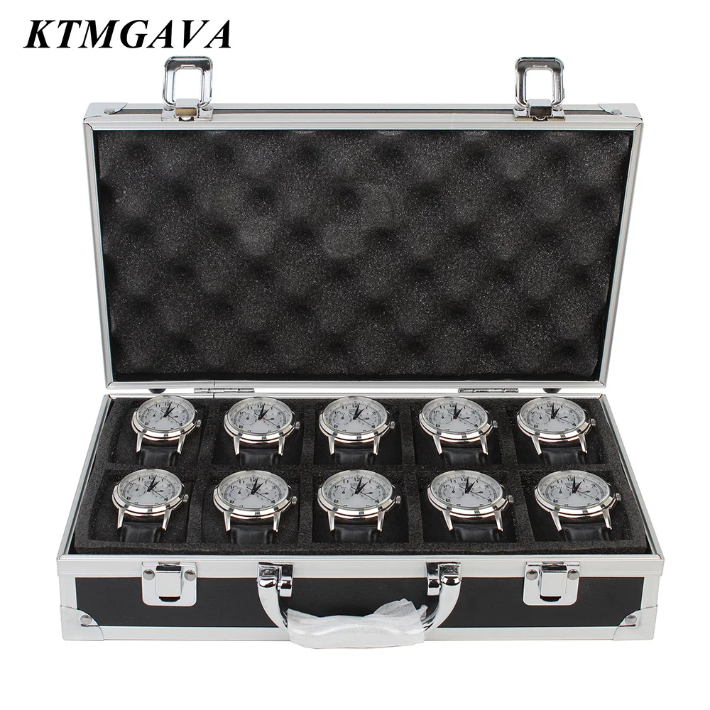 10 Slots Watch Storage Box Aluminum Alloy Useful Jewelry Wrist Watches Holder Display Box Watch Holder Box Organizer Toolbox