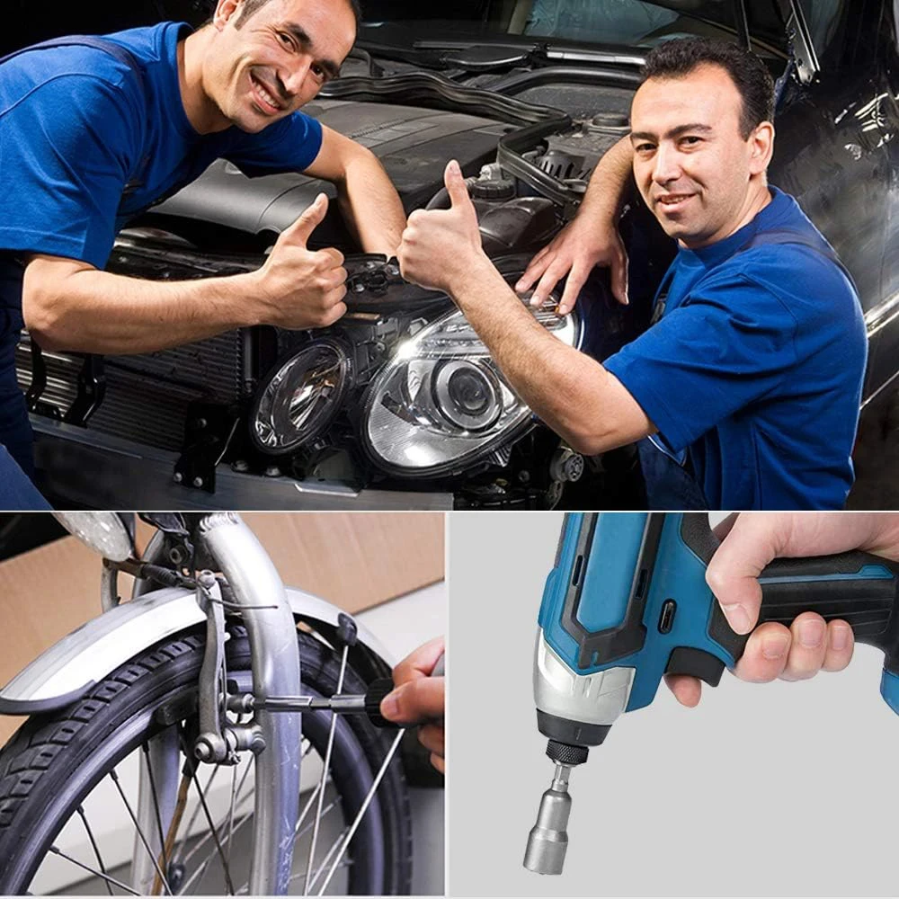 Набор шестигранных торцевых ключей 9/14 шт. с быстросменным патроном для