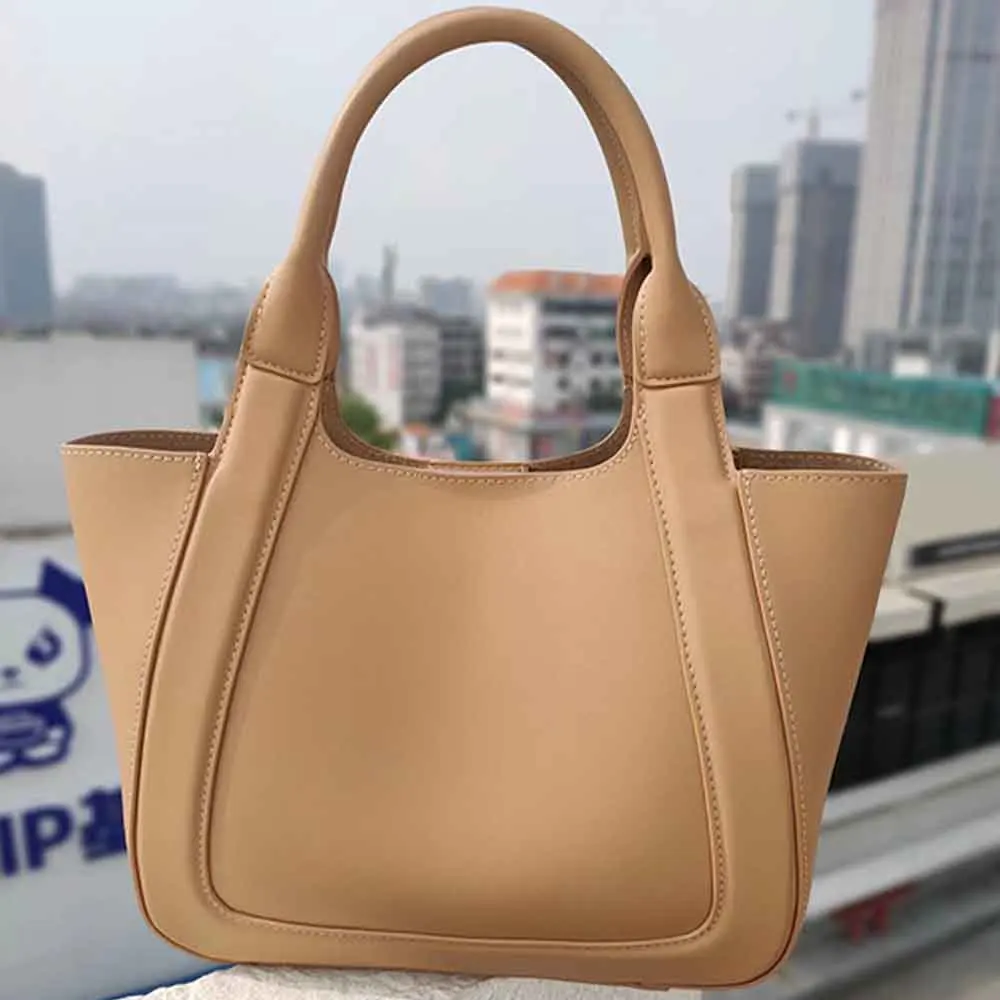 Motingsome Fashion Trend Woman Bag 2022 New Genuine Leather Bucket Bag Luxury Cowhide Crossbody Ladies Office French Chic Tote
