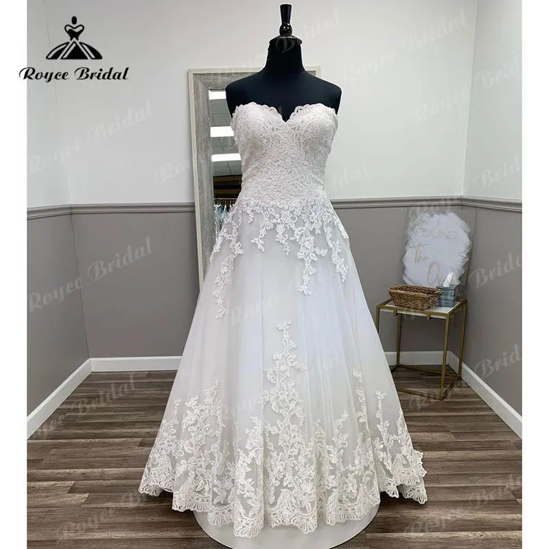 

Off the Shoulder Lace Appliques Sweetheart Wedding Dress Sweep Train 2023 Summer Vestido Civil Tulle Bridal Gown for Women