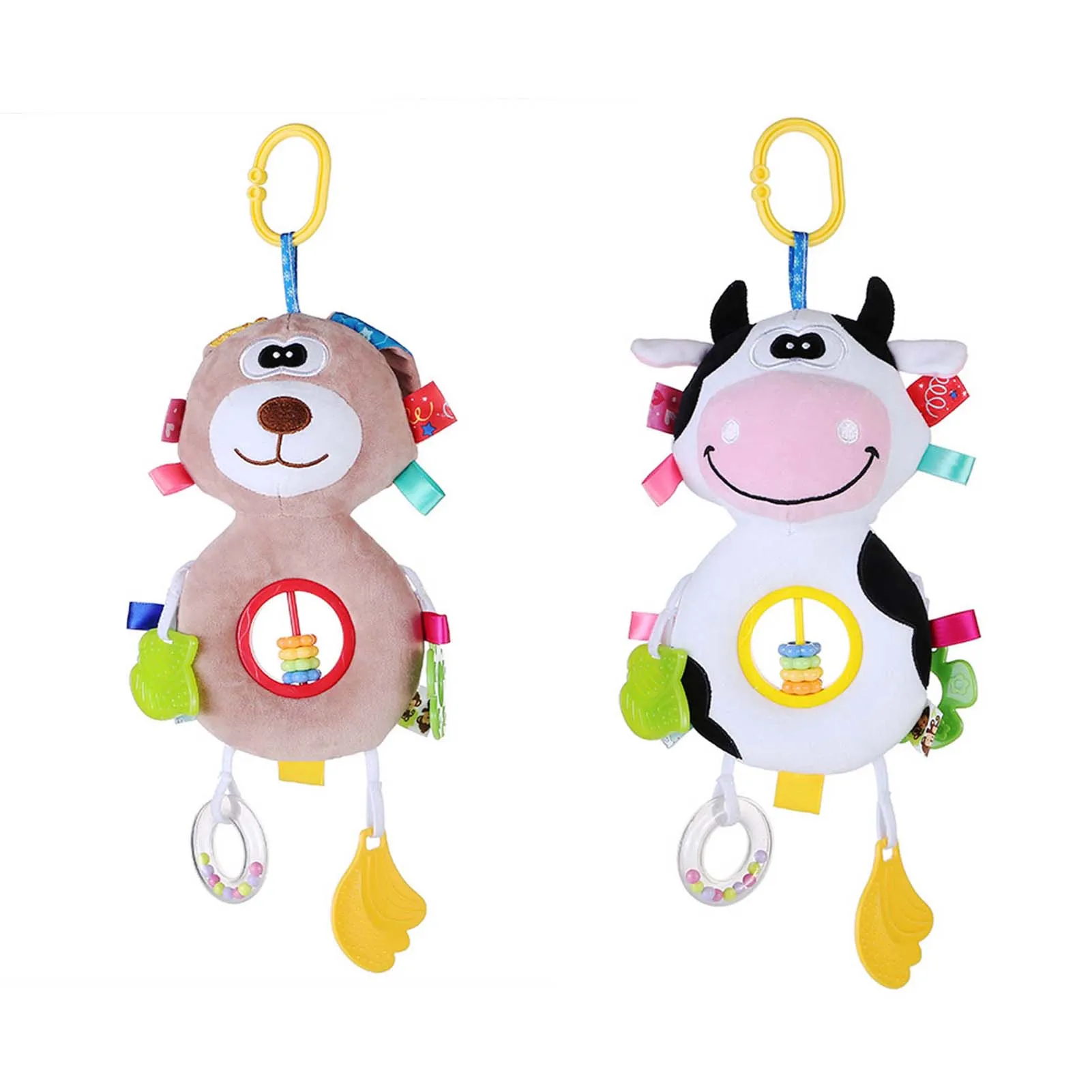 

Kid Rattles Sound Toys Black White Cow Stroller Toy With Baby Teething Gel Infant Teething Toys For Newborn Toy Early