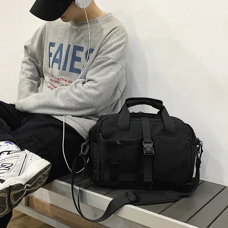 New trendy men's bag large capacity casual shoulder messenger bag tooling messenger bag laptop bag Travel bag Handbag