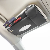 universal car visor organizer car visor sunglasses tissue holder pu leather car sunshade storage bag interior hanging pocket