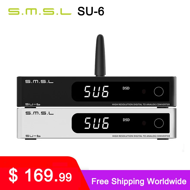 SMSL SU-6 декодер ES9038Q2M OPA1612 * 4 32 бит/768 кГц DSD512 Bluetooth 5 0 SU6 настольный мини аудио DAC с