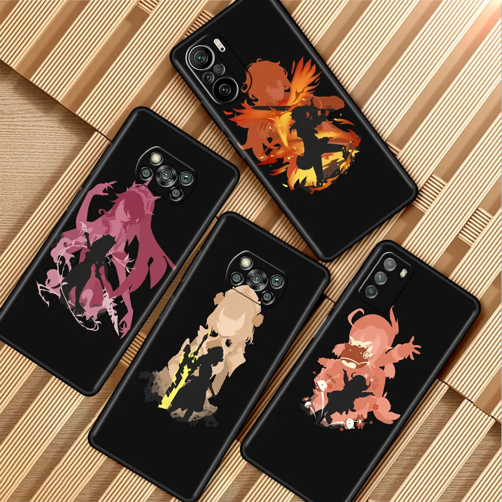 

Genshin Impact Xiao Mona Phone Case For Xiaomi Mi Poco X3 NFC X4 M4 M3 Pro F1 F4 F3 GT C40 11T 11 Lite 5G Fundas Black Cover