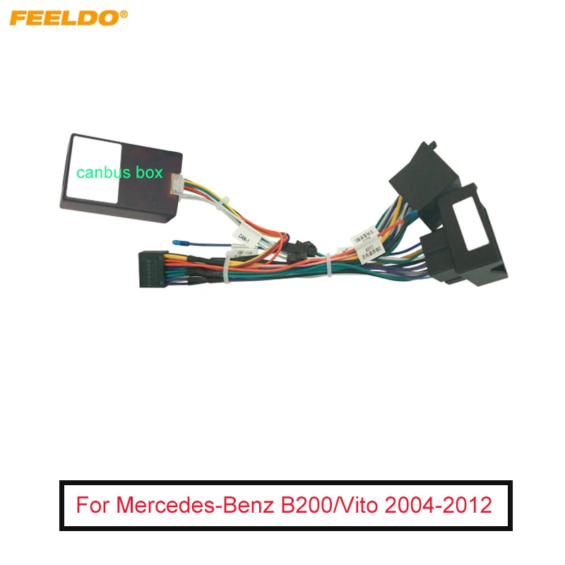 Arnés de cableado de Audio para coche con caja Canbus para mercedes-benz B200, adaptador de cable de instalación estéreo CD/DVD de 16 pines