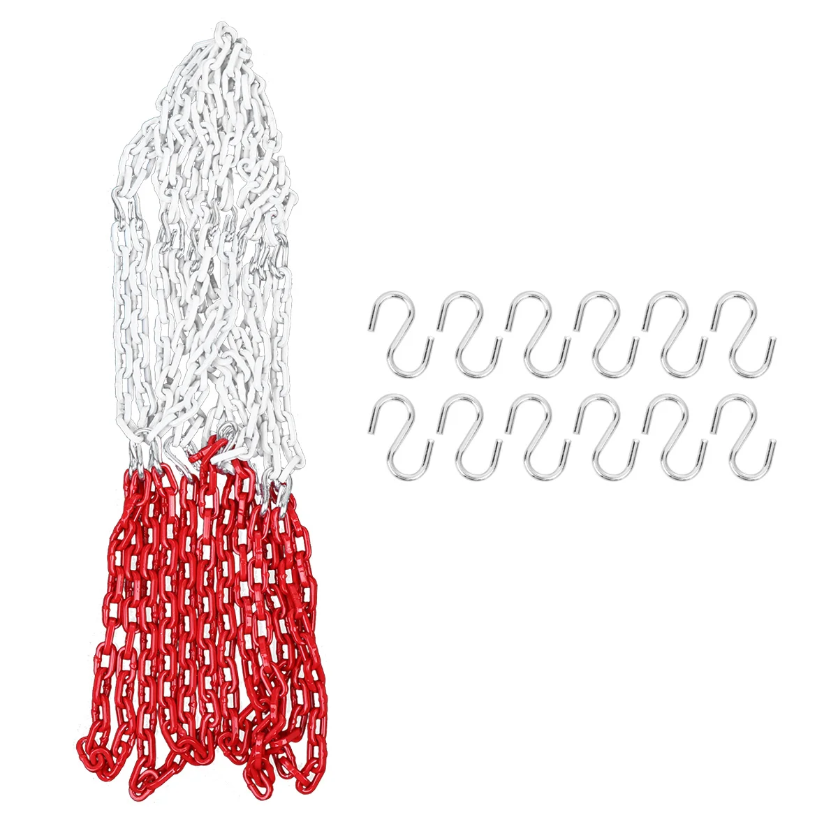 

Outdoor Basketball Net Manganese Steel Chain Galvanized Round The Clock 12 Buckles