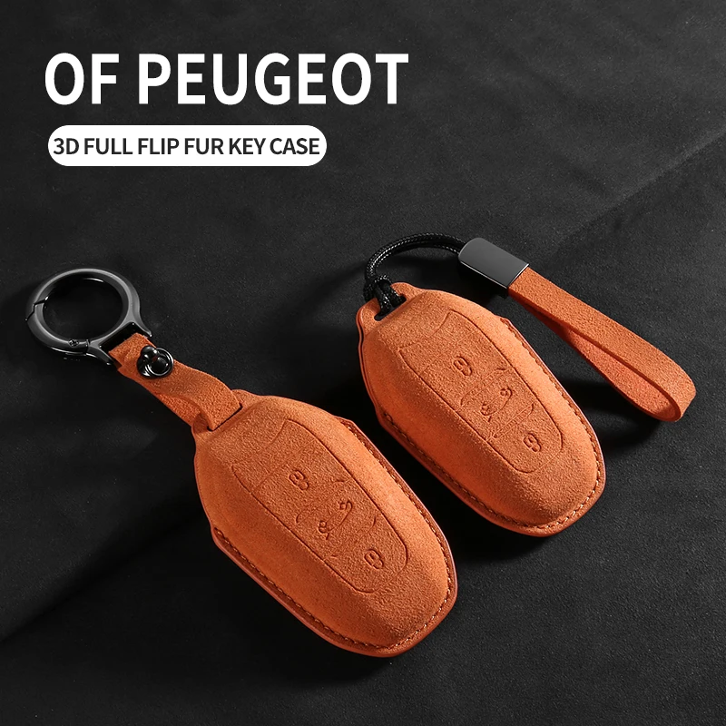 Фото Кожаный чехол для автомобильного ключа, чехол для Peugeot 308 408 508 Citroen C4L C6 чехол Picasso DS3 DS4 DS5, чехол-брелок для Peugeot №1